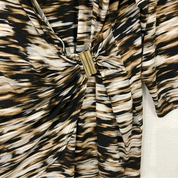 Calvin Klein Black Brown Stretch Wrap Top size 2X - Picture 3 of 10